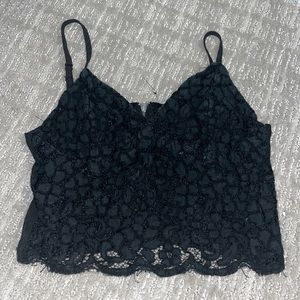 Lace black top